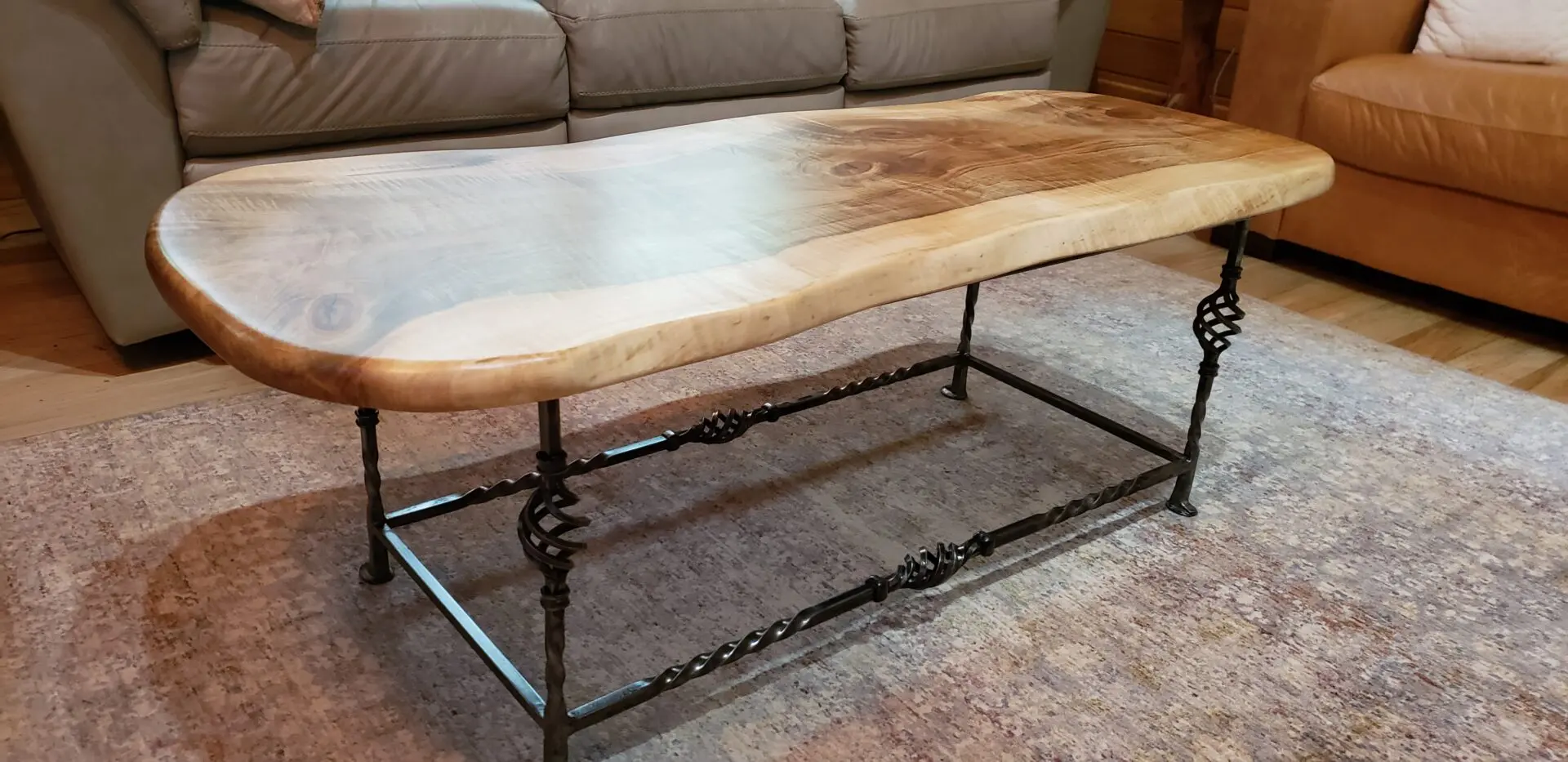 Curly Silver Maple Coffee Table $1200.00